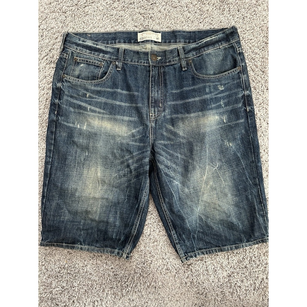 Men's ECKO Unlimited Baggy Jean Shorts Distressed Size 40 Y2K